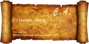 Czinege Anna névjegykártya
